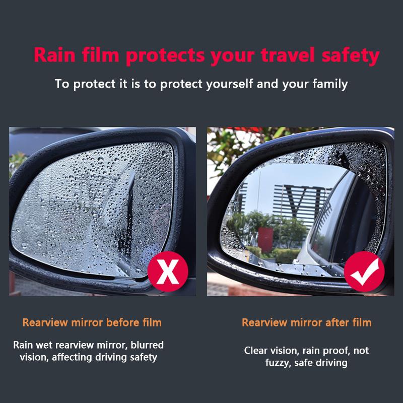 2PCS Anti-fog Car Mirror Window Clear Film Anti Waterproof Rainproof Car Rearview Mirror Protective Film Car Sticker