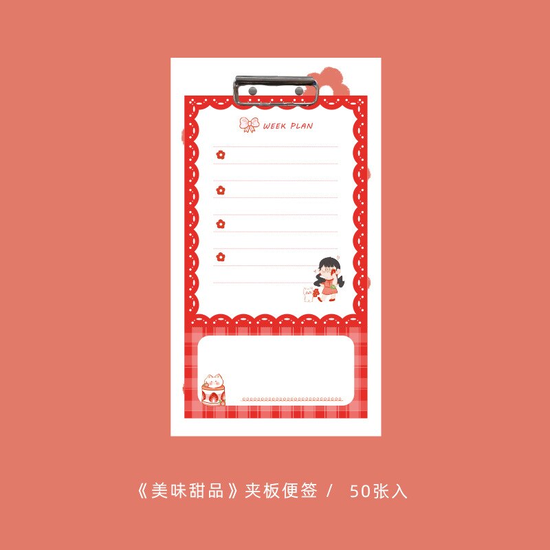 Mini Board Clip Note Clipboard 50pcs Memo Paper Pads Loose-leaf Notebook Writing Notepad Folder School Office Supplies: 12