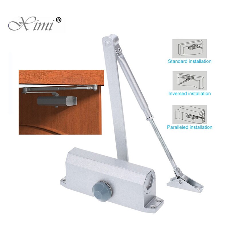 Automatic Door Closers Security System Adjustable Closing/Latching Speed Aluminium For Left And Right Hand Doors 45-60 Kg