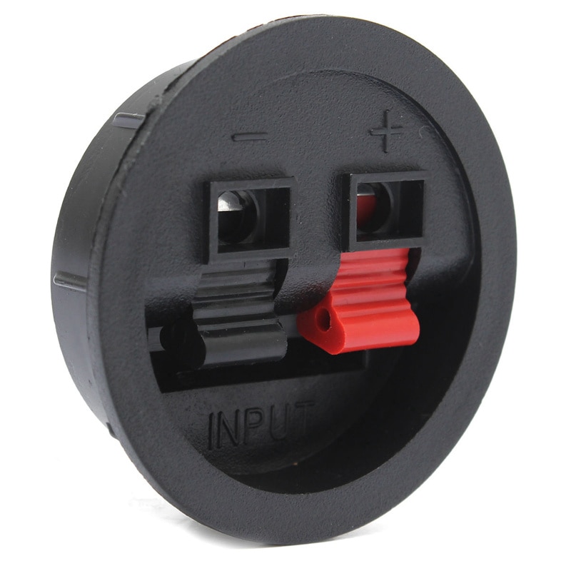 Leory 2 pcs alto-falante placa terminal redonda 2 vias primavera clipe de ligação pós terminal copo