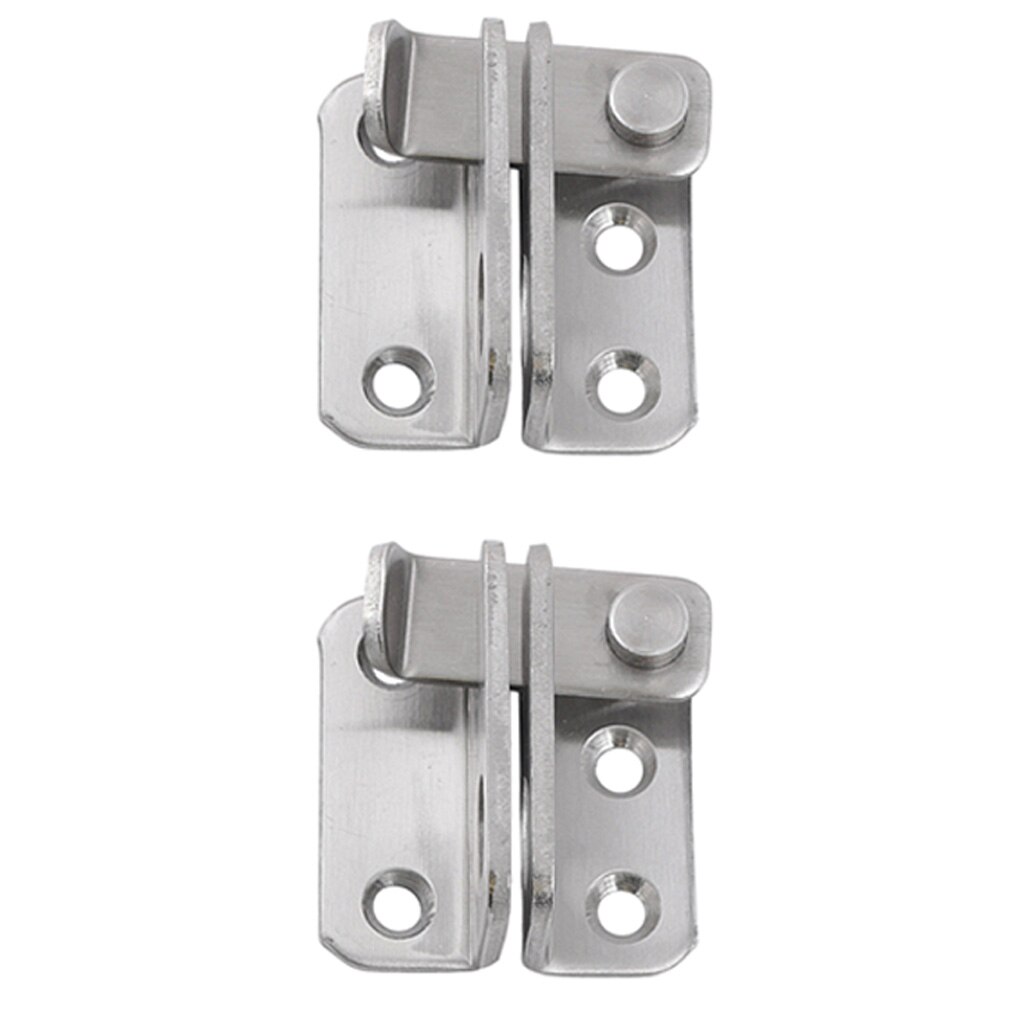 2pcs Stainless Steel Staple Hasp Door Latch Cabinet Gate Door Latches Security Lock Rustproof Hardware Right Open