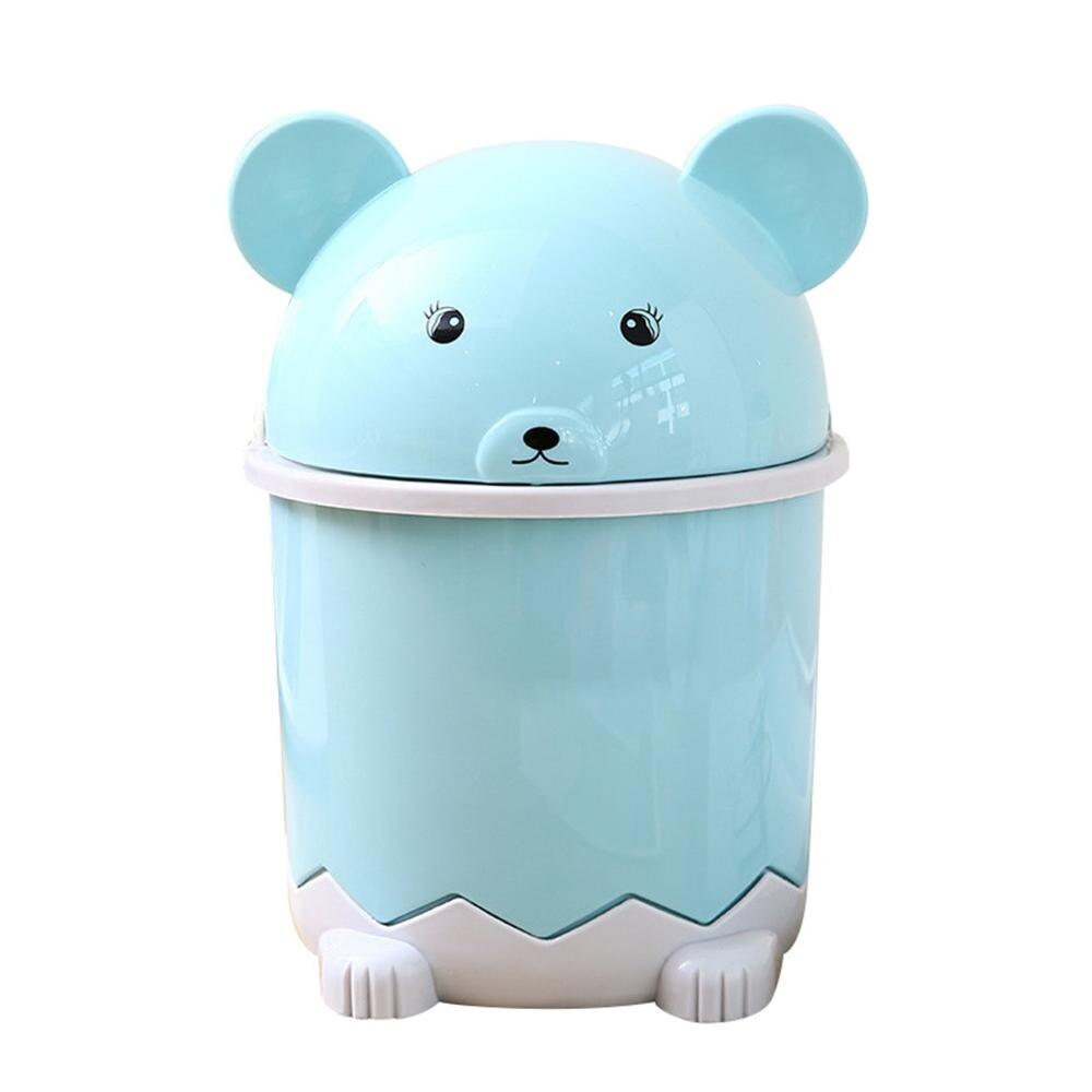 desk trash can Cover Mini Portable Garbage Storage Bin Desktop Kitchen Bathroom Garbage Rubbish Can держатель для мусора SD: Blue