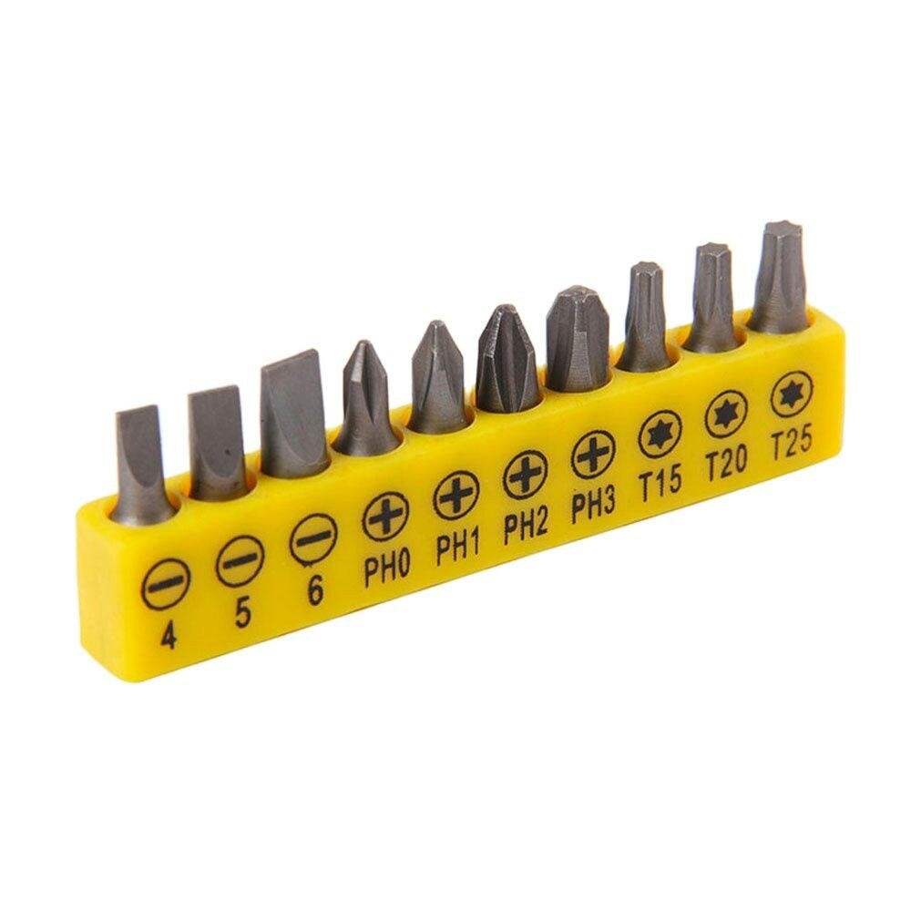 10 Pcs Insert Bit Set Torx Flat Head Cross Screwdriver Screws Head For Electrical Drill Electric Screwdriver Parts