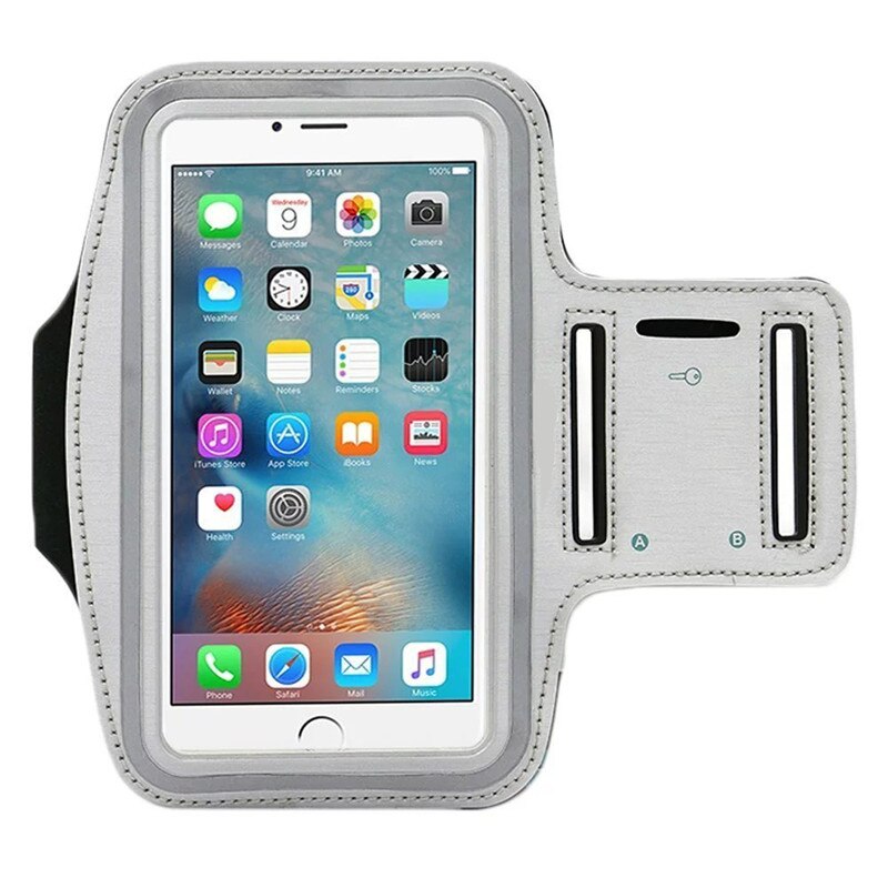 Armband Voor Samsung Galaxy S9 Sport Gym Jogging Running Cell Phone Arm Band Houder Case Voor Samsung Galaxy S10 Telefoon op Hand: White