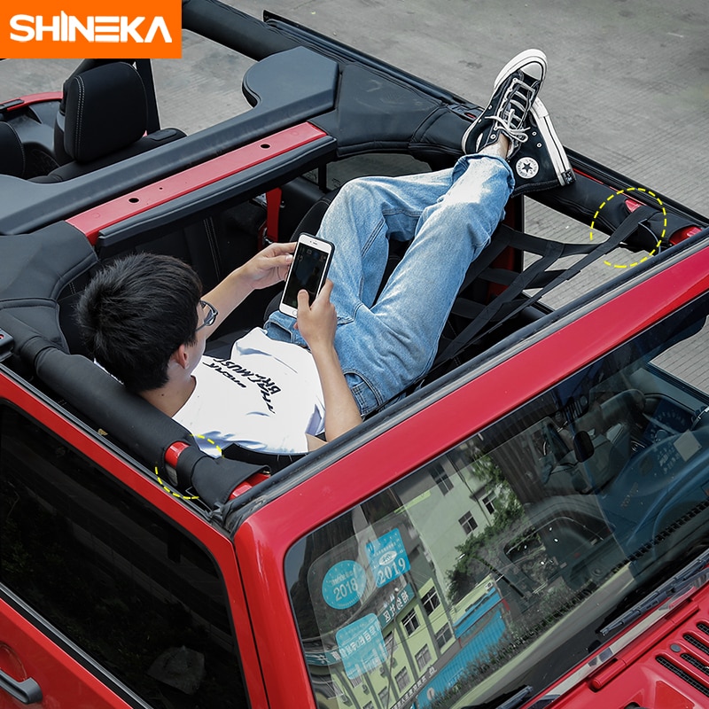 SHINEKA Car Styling nueva prenda Top soporte de red para el respaldo de la cama del techo para Jeep Wrangler JK JL 2007 accesorios para automóviles
