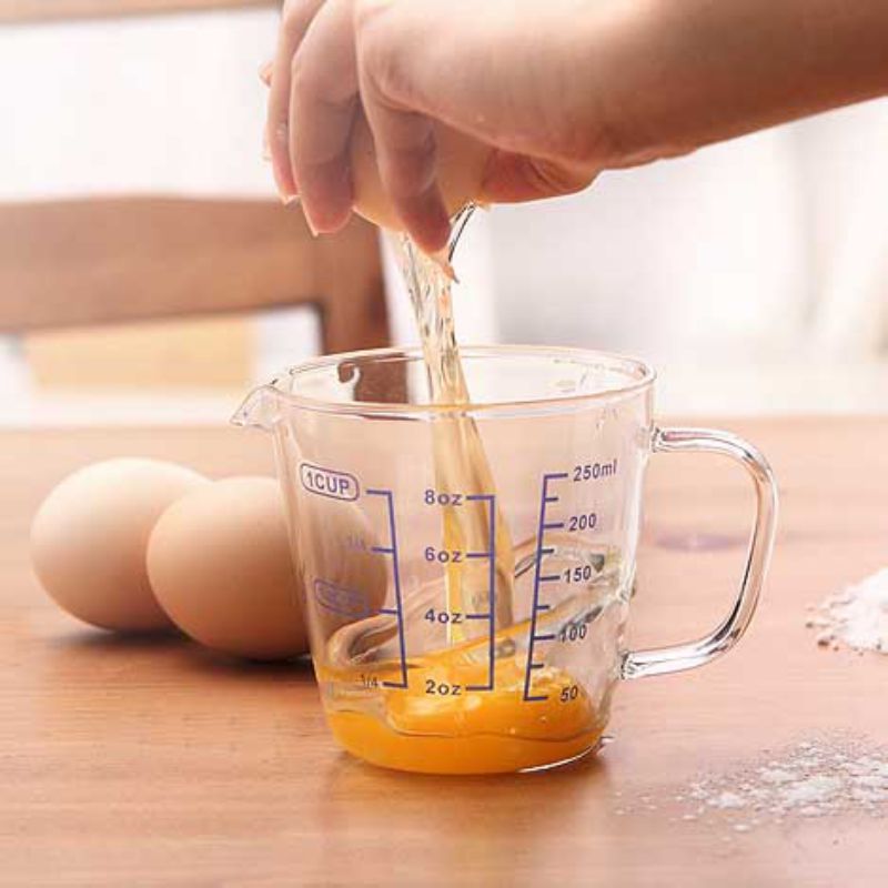 Hittebestendig Hoge Borosilicaatglas Maatbeker Met Schaal Voor Huishoudelijke Keuken Koken Kids Dieet Keuken Accessoires