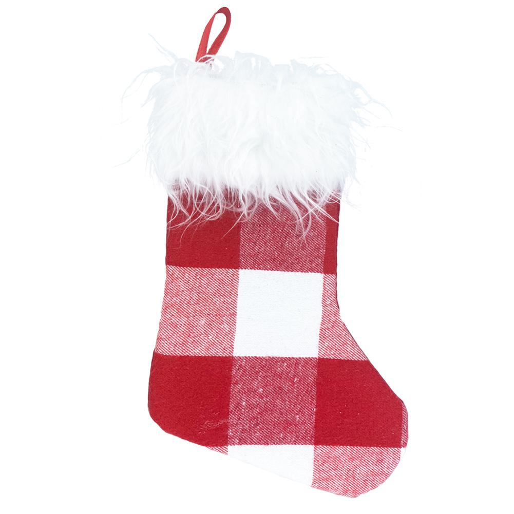 Rctown Jaar Kerst Kous Sack Xmas Candy Bag Voor Thuis Sok Kerstboom Decoraties: Red and white