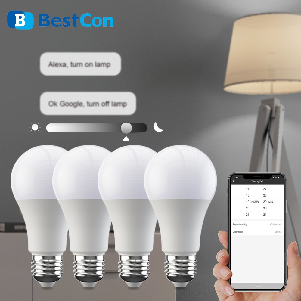 BroadLink BestCon LB1 Smart Light Lamp LED Bulb Dimmable Light 220v E27 Voice APP Wireless Remote Control with Google Home Alexa