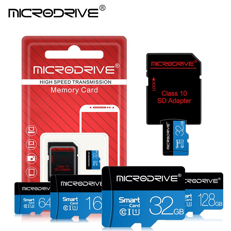 de tarjeta Micro SD TF de 8GB, 16GB, 32GB, 64GB, 128GB, Clase 10, tarjeta de memoria mini, tarjeta flash con adaptador