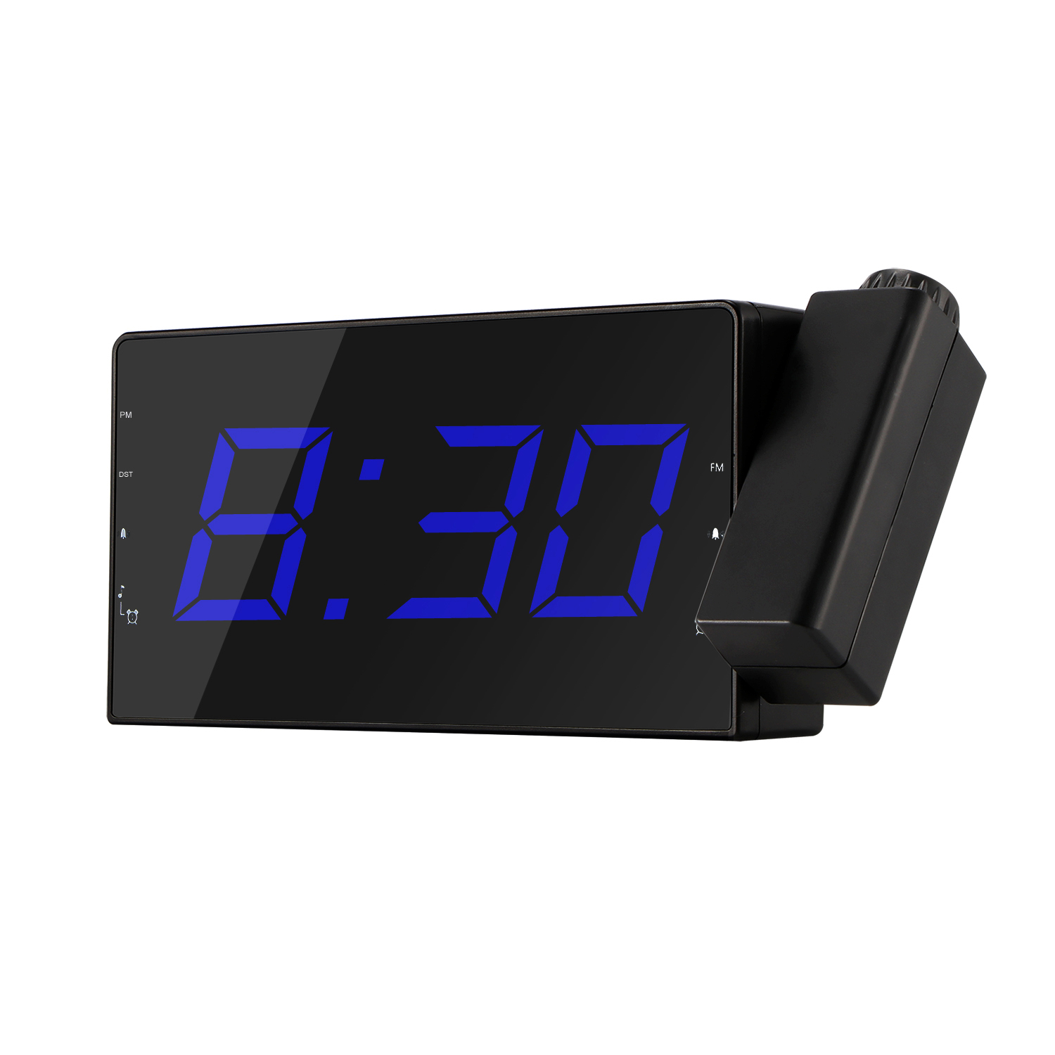 Usb projektionsväckarklocka led display tid digital väckarklocka med roterbar projektor dubbelt larm fm radio snooze funktion: Gul