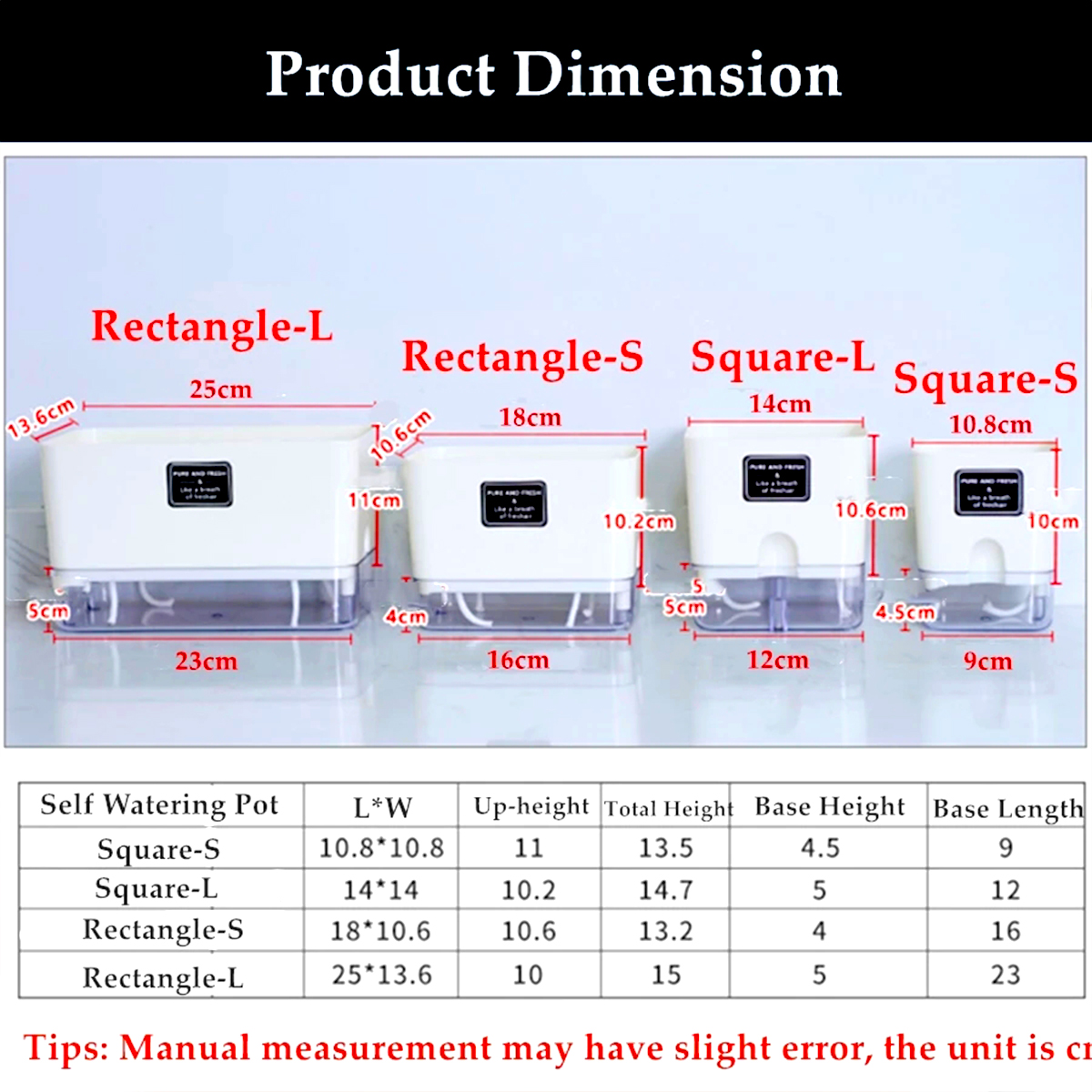Self Watering Planter Pot Magnetic Adsorbtion Flower Container Automatic Lazy Water Storage Basin for Home Garden Indoor