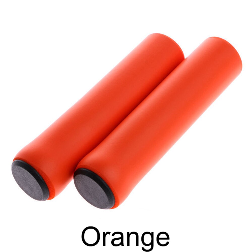 1 par silikoncykelcykelhandtag utomhus mtb mountainbikes styrhandtag täcker halksäker starkt stödhandtag cykeldel: Orange