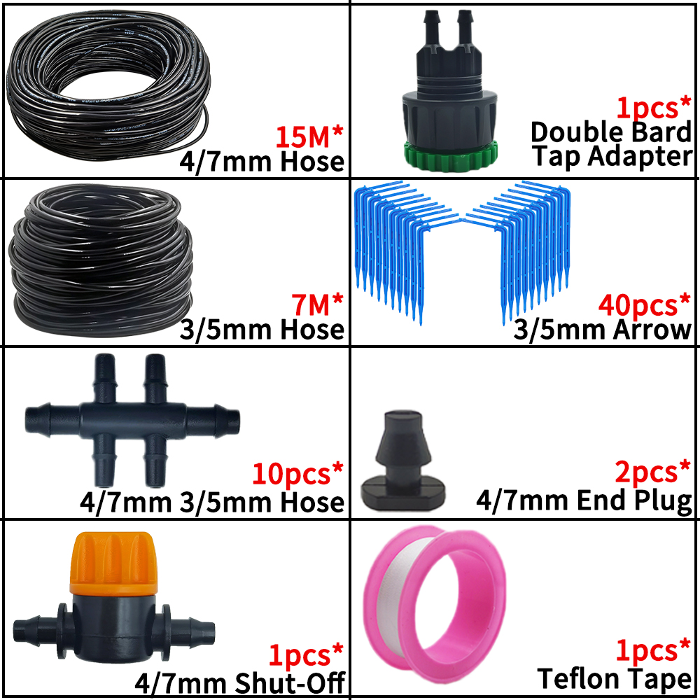 Oasis Garden 4/7mm to 3/5mm Hose Automatic Watering Drip Irrigation System Kit Elbow Emitter Potted Plant Home Bonsai Greenhouse: Lavender