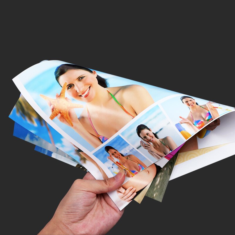Papel estucado A4, papel fotográfico mate brillante de doble cara, impresión de inyección de tinta a color, papel fotográfico de tarjeta de visita de alto brillo, cartón de 160g