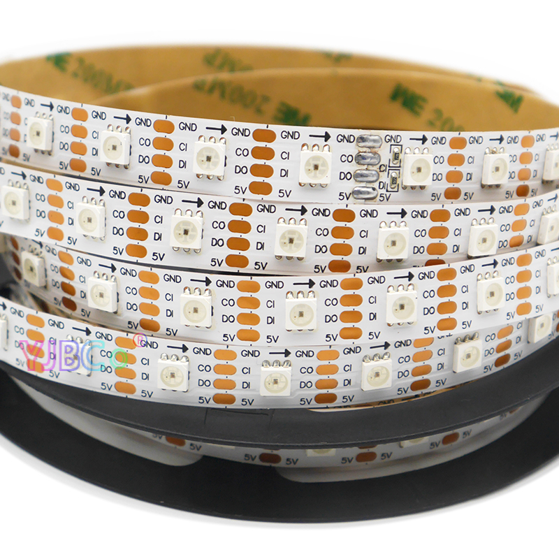 1~5m 5V Addressable SK9822 LED Strip Light DATA and CLOCK seperately 30/60/144 leds/m SMD 5050 RGB pixel Smart Lamp Tape APA102