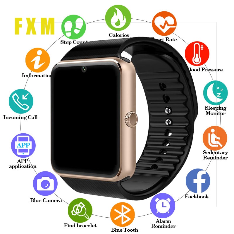 Relojes GT08 Plus para hombre, reloj de Metal con Bluetooth, ranura para tarjeta Sim, mensajes Push para teléfono Android IOS,