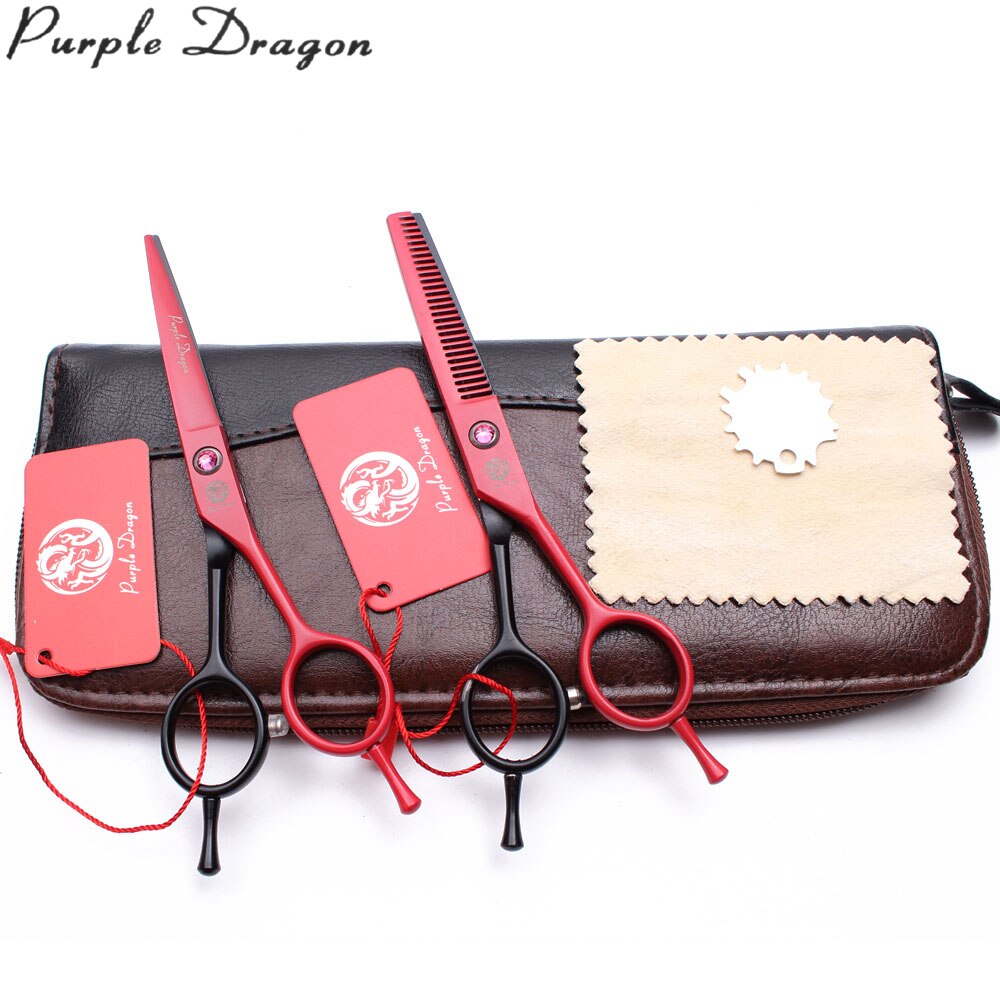 5.5" 15.5cm Red&Black Cutting Scissors Thinning Shears Pet Scissors Dog Grooming Scissors Animal Scissors Set Z1012