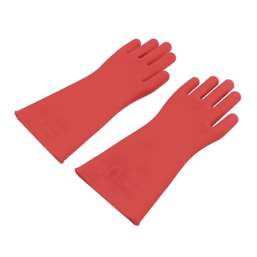 1 Pair Anti-electricity Protect 12kv High Voltage Electrical Insulating Gloves Rubber Electrician Safety Glove 40cm