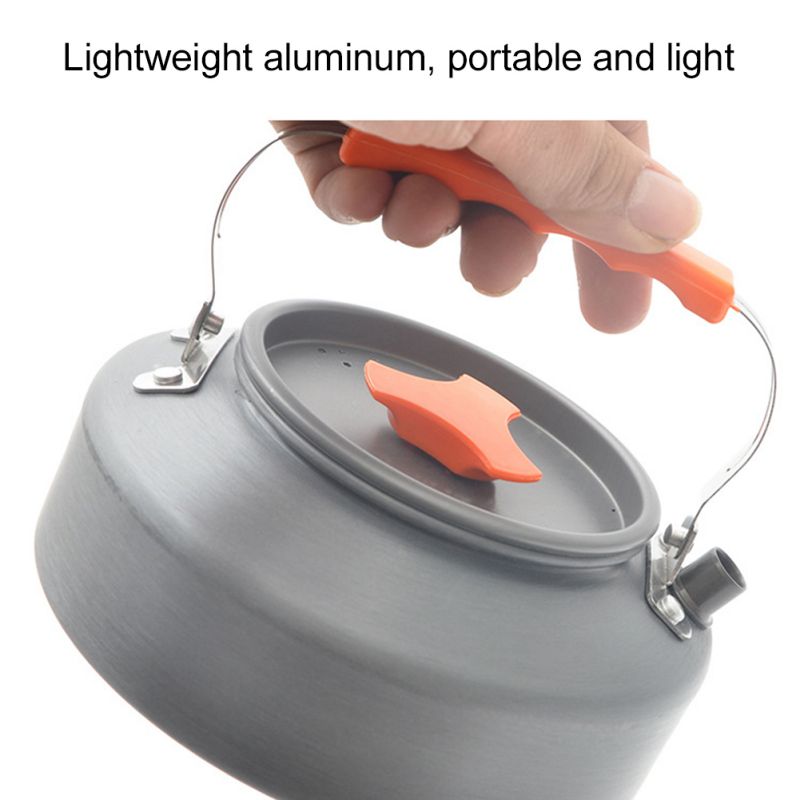 1.1L Outdoor Draagbare Koffiepot Camping Theepot Waterkoker Bergbeklimmen Camping Picknick Aluminium Pot Opknoping Pot