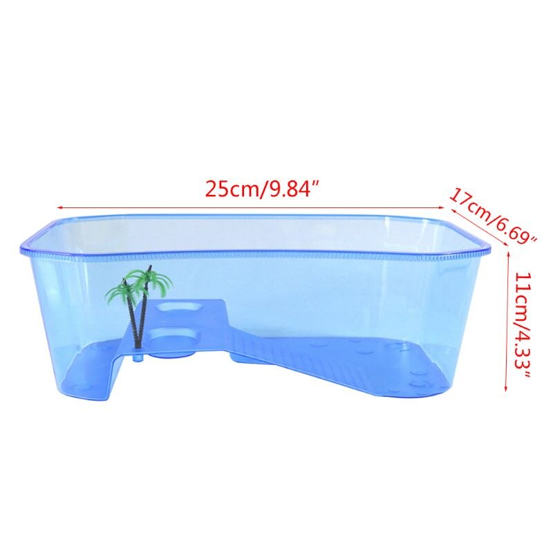 Reptiel Schildpad Schildpad Vivarium Doos Met Koesteren Platform Aquarium Tank Fokken Voedsel Schildpad Voerbox Thuis Aquarium C42