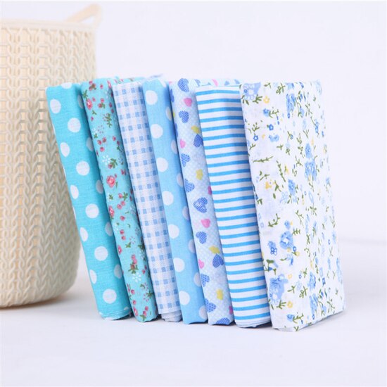 7Pcs/set Printed Cotton Fabric Scrapbooking Cloth DIY Handmade Patchwork Material for Needlework Sewing Accessory Bundle Sewing: 7pcs cloth fabric 3