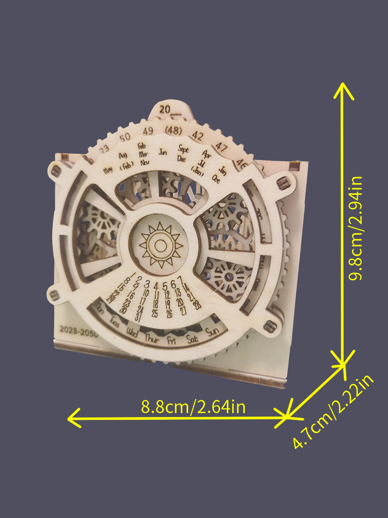 Puzzle in legno 3D Portapenne con calendario perpetuo Kit modello di costruzione meccanica a propulsione per adolescenti e adulti, dai 14 anni in su