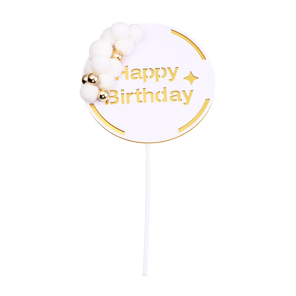 Puinen kakku silinteri hyvää syntymäpäivää vintage kakku koristeet suosii tarvikkeet maalaismainen häät kihlautumiskakku työkaluja: Valkoinen