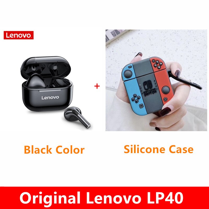Original Lenovo LP40 TWS Wireless Earphone Bluetooth 5.0 Dual Stereo Noise Reduction Bass Touch Control Long Standby 300mAH: lp40black shuma