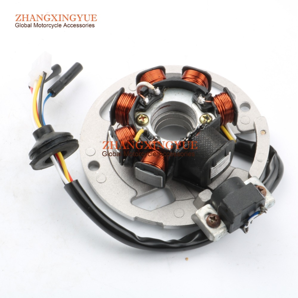 Assemblage magnétique d'allumage à 7 bobines | Stator pour 50cc, 2 temps, pièces de moteur Jog 1PE40QMB