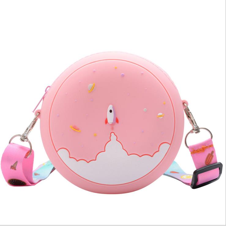 Kids Schoudertas Cross-Body Pack Ronde Verstelbare Brede Band Reizen Grote Capaciteit Regenboog Donut Gedrukt Zakken: D