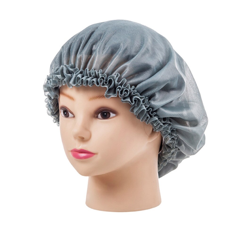 Shower Hat Night Sleep Caps Hair Care Satin Bonnet Caps Nightcap For Women Men Unisex TB: Grey