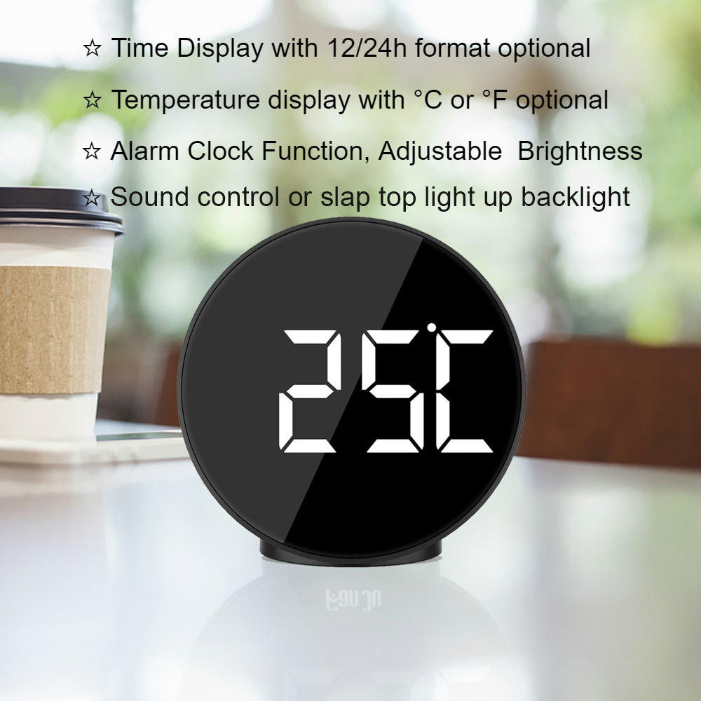 Wekker Digitale Grote Tijd Temperatuur Licht Voice Control Usb Bureau Tafel Horloge Klokken Home Decor Desgin FJ3209T