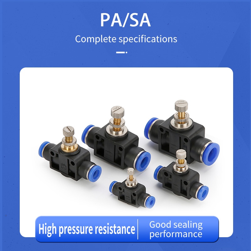Connexions pneumatiques PA/ SA et tubes à impulsion directe, raccords rapides en plastique de 4mm/6mm/8mm/10mm/12mm