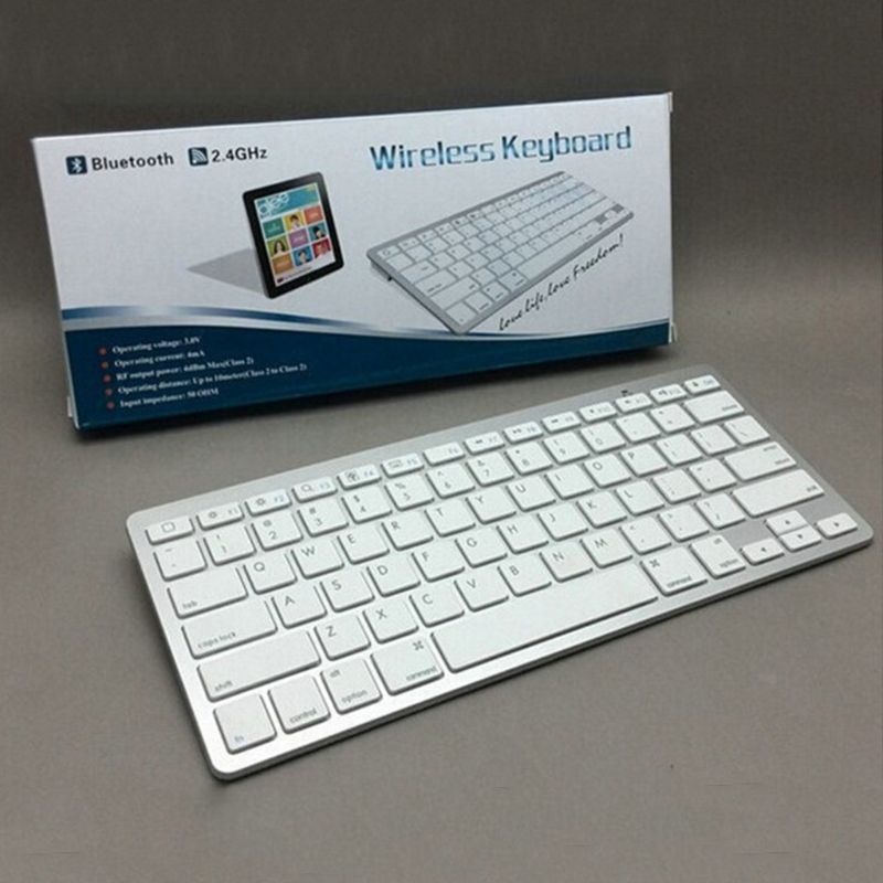 Universele Ultra Dunne Draadloze Bluetooth Stille Dunne Mini Toetsenbord Voor Pc Laptop Notebooks Aluminium