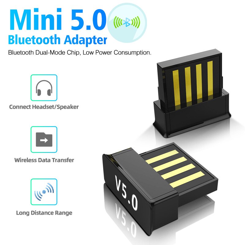 Bluetooth-kompatibler 5.0- sender-empfänger-dual-tr-funkdongle-mini-usb-adapter bt-stereo-audio tragbar für pc, handy und auto