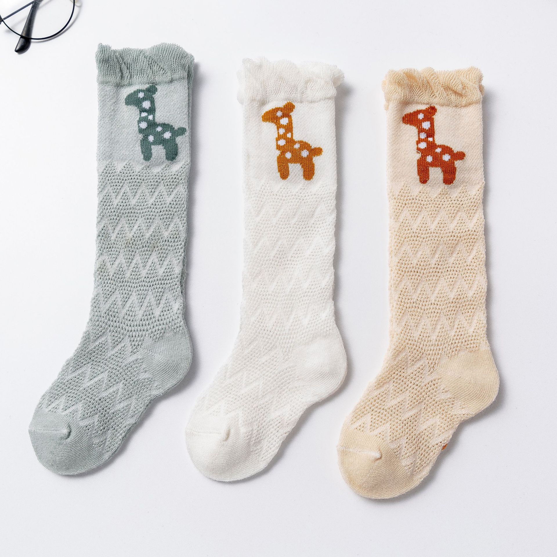 3Pairs Baby Sokken Mooie Cartoon Mesh Hoge Over De Knie Kousen Kids Airconditioning Anti-Mug Zomer Kousen baby Gi