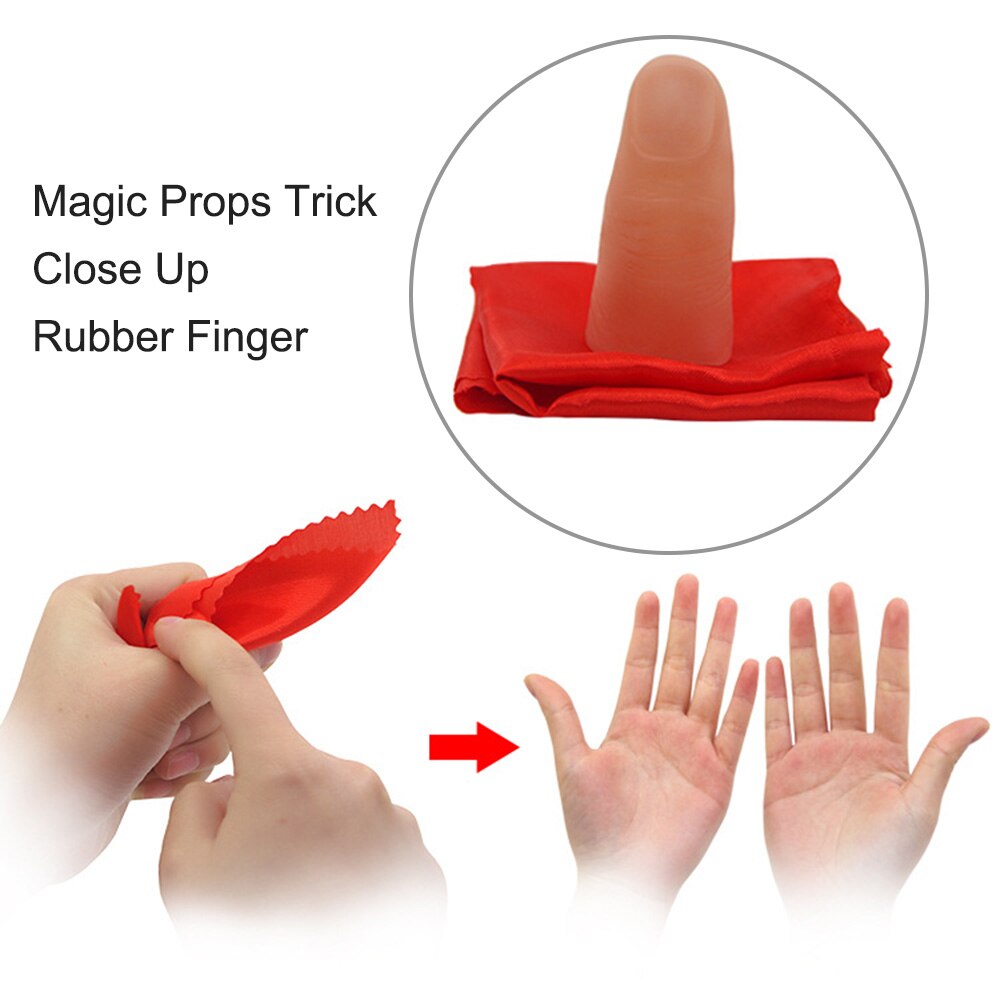 1 stk sceneshow -værktøj magiske rekvisitter trick luk tæt på gummi finger tommelfinger tip tørklæder forsvinder