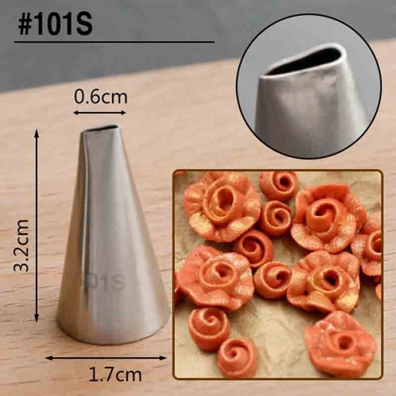 101S/101/102/103/104 Pastry Icing Piping Cake Nozzles Rose Flower Petal Stainless Steel Decorating Tip Cake Decorating Tools