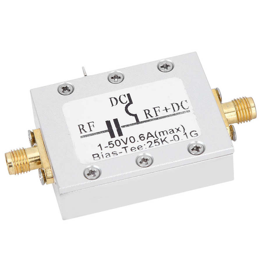RF Broadband Module DC Blocker Module Coaxial Feed Low Insertion Loss 25K 100MHz HF AM RF Biaser
