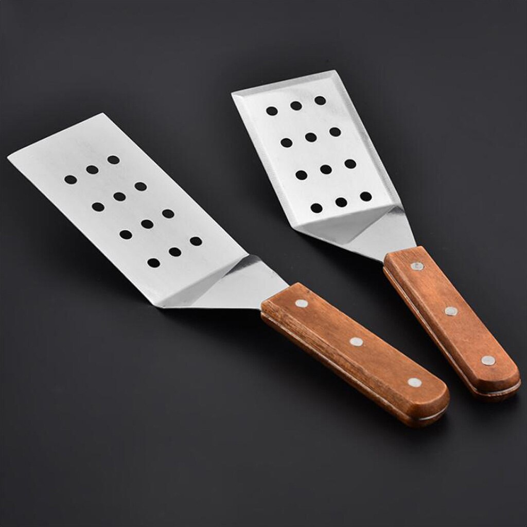 MagiDeal BBQ Grill Spatula Chopper Scraper Perforated Turner Griddle Teppan