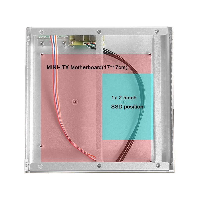ITX mini case All aluminum desktop mini host computer desktop mini ITX case HTPC small case back-mounted