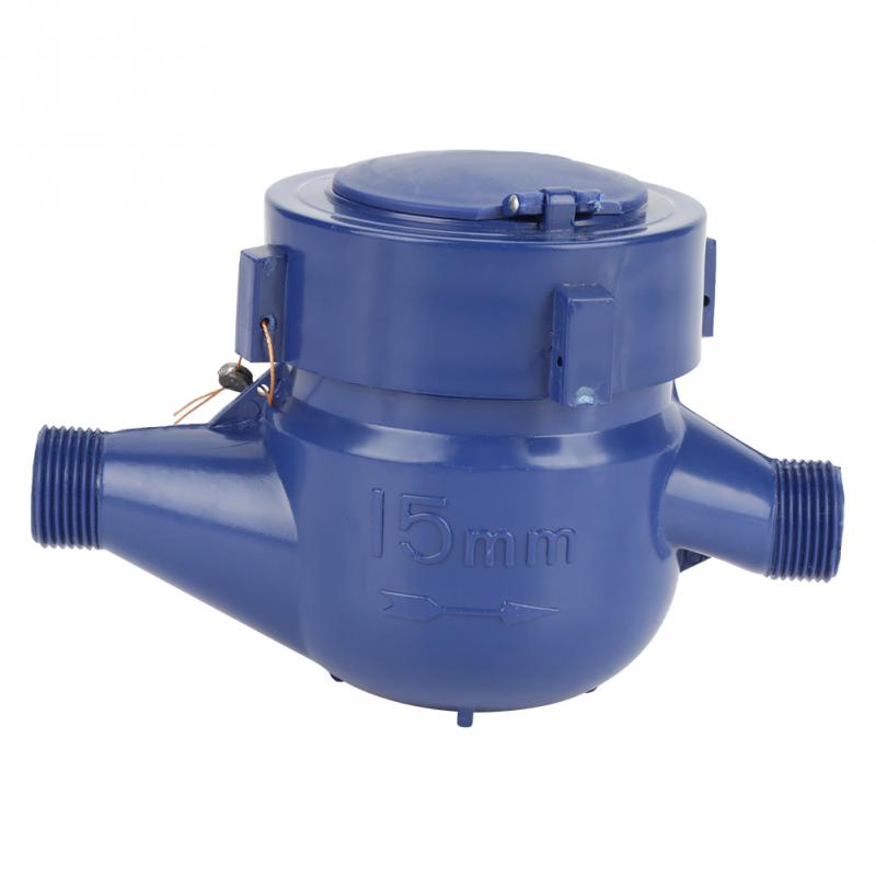 Water Meter 15mm 4.33" Cold Water meter Garden Home Plastic Cold Water Meter Single Water Flow Wet Table Measuring Tool