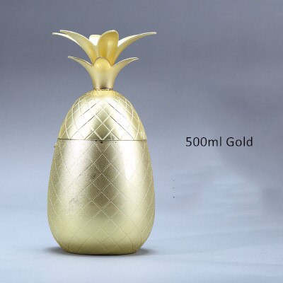 Verre à Cocktail en métal et cuivre, ananas, tasse de Mule de moscou, verre à vin, décorations de maison, accessoires de Bar, utilisation au Restaurant: 500ml gold