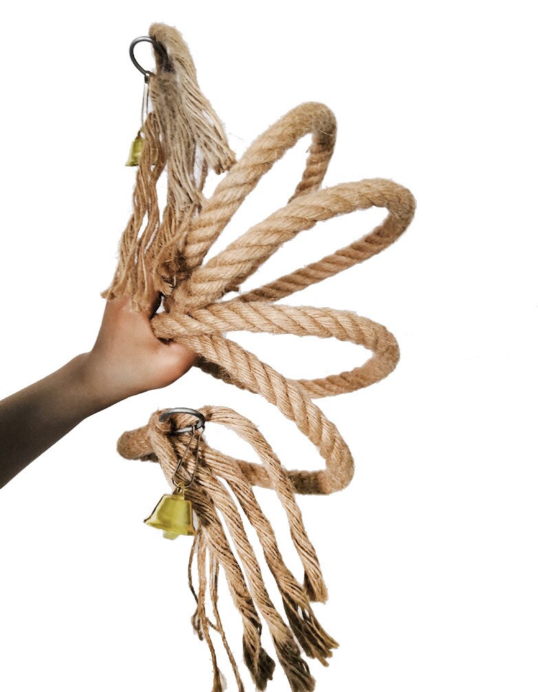 Large medium and small parrot climbing sisal rope bird cage toys swing rope grey parrot macaw toys
