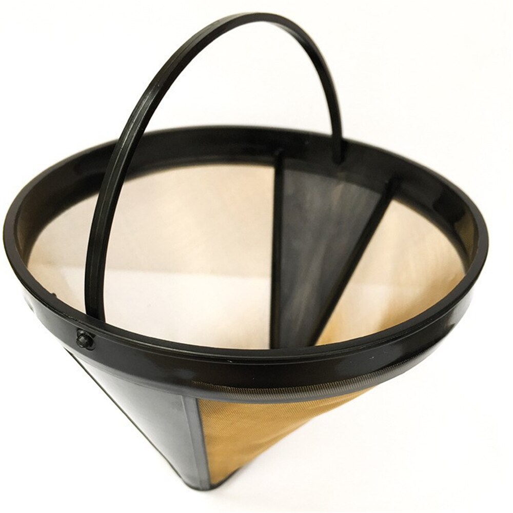1 PC Kegel-Stijl Herbruikbare Roestvrij Staal Koffie Filter Koffiezetapparaat Machine Filter Gold Mesh met Handvat Cafe Koffie maker Gereedschap