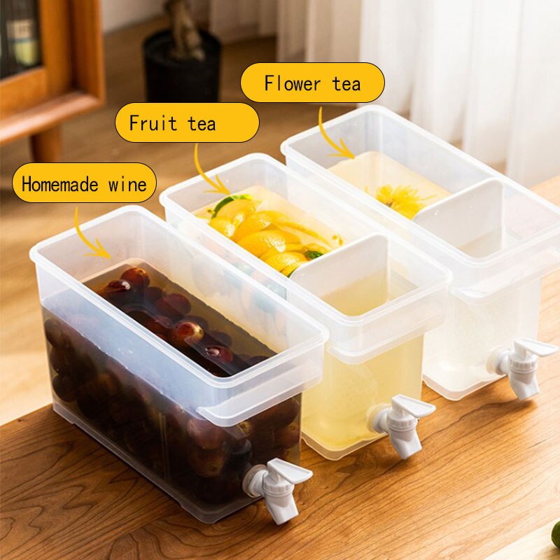 Jug With Tap Cold Water Container Bottle Tap Dispenser Kettle Lemonade Withtap Dispenser For Beverage Cold Water Jug Cold Kettle