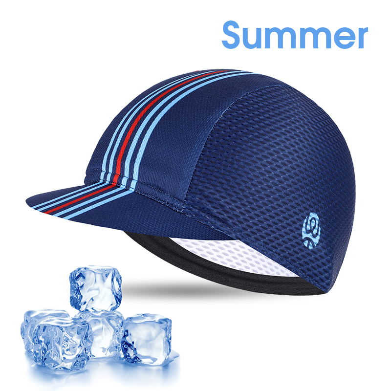 WEST BIKING Bicycle Caps Women Men Summer Ice Silk Helmet Liner MTB Bike Hats Outdoor Sports Sun Protection Hiking Cycling Caps: 298 Navy Stripe