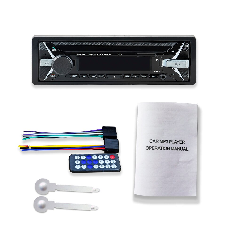 For 12V Bluetooth Auto Car Radio 1DIN Stereo Audio MP3 Player FM Receiver Support Aux Input SD USB MMC
