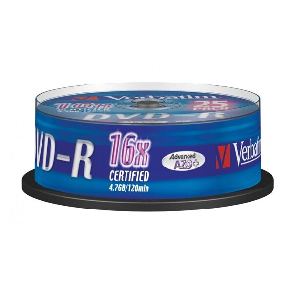 DVD-R testualmente 43522 16x25 pz