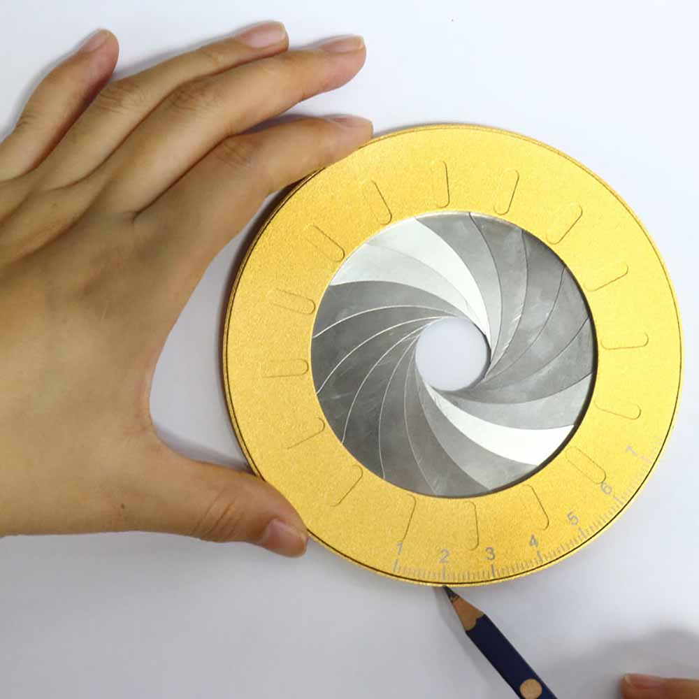 Precision Math Measuring Ruler Stainless Steel Round Adjustable Size DIY Drawing Circle Tool Work Learning Rotating Stationery